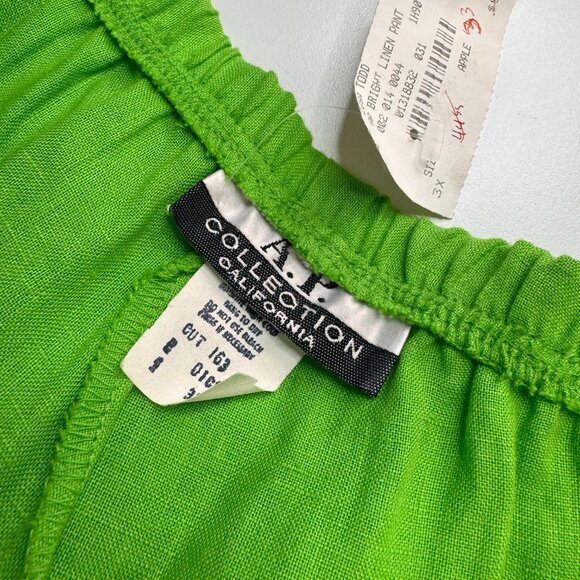 AP Collection Pants Womens 3X Lime Green Elastic Waist Straight Leg Casual - Picture 4 of 9